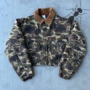 Carhartt cropped detroit style camo work wear jacket